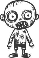 Zombie cartoon character with a big head and eyes vector
