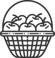 Basket of apples icon illustration vector
