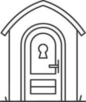A house with a door and keyhole on the front vector