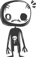 A cartoon character with a skull and a face vector