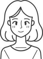 A woman's face in a line drawing vector