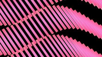 3D wavy pink stripes on a black background in a seamless loop. video