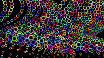 Waves of colored balls on a black background in a seamless loop. video