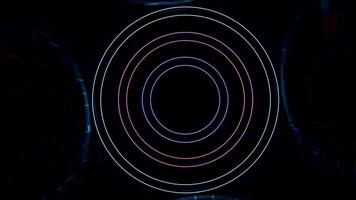 Pulsating dancing glowing rings in a seamless loop. video