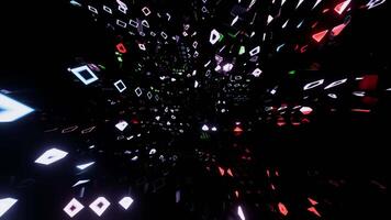 A tunnel of neon particles in a seamless loop. video