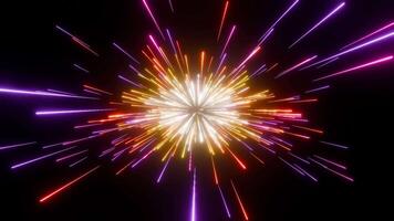 An endless neon sparkler or Bengal Fire on a black background video