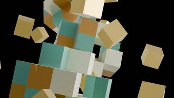 Dynamic geometric shapes floating in space for engaging VJ loop performance video