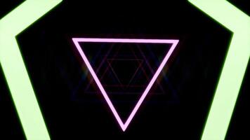 Dynamic geometric shapes pulsate with color in a mesmerizing visual journey video