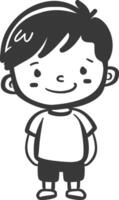 A cartoon boy standing with his hands on his hips vector