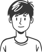 A black and white drawing of a man's face vector
