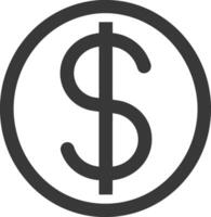 A dollar sign in a circle on a white background vector