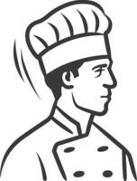 A chef in a hat is shown in this illustration vector