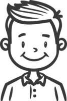 A cartoon boy with a smile on his face vector