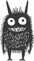 A black and white drawing of a monster vector