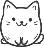 A black and white drawing of a cat vector