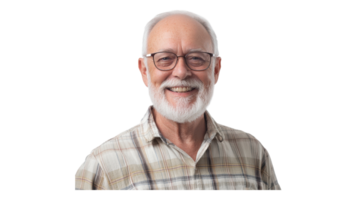 An older man with glasses and a beard png