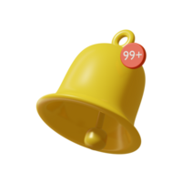 3d render of notification icon png