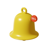 3d render of notification icon png
