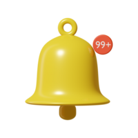 3d render of notification icon png