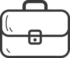 A black and white illustration of a briefcase vector