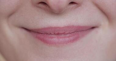 Smiling mouth in close-up. video
