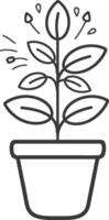 Plant in pot icon illustration design vector