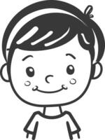 A cartoon boy with a smile on his face vector