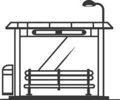 Bus stop with bench and light illustration vector