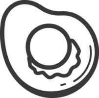 An avocado is shown in a line drawing vector