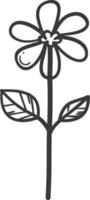 A black and white drawing of a flower vector