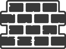 A black and white icon of a brick wall vector