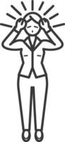 A woman with her hands on her head vector