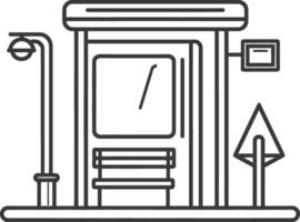 A line drawing of a bus stop vector