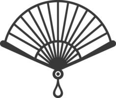A black and white illustration of a fan vector