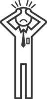A man with a tie and a hat is holding his head vector