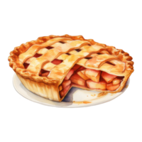 A slice of delicious apple pie, freshly baked and served on a plate. png