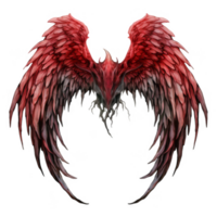 Crimson Avian Wings A Majestic Digital Painting of a Mythical Bird's Back png