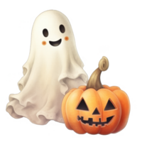 simpático fantasma y tallado Jack o linterna para Víspera de Todos los Santos png