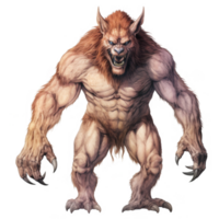 Powerful, Ferocious Beast with Reddish-Brown Fur and Sharp Claws png