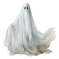 A spectral apparition, draped in ethereal white fabric, floats serenely. png