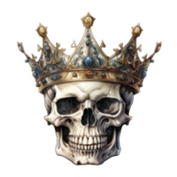 Majestic Ornate Crown Adorning a Human Skull png