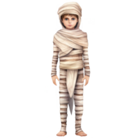 Young Boy in a Mummy Costume, Standing and Facing Forward png