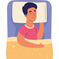 man sleeping in bed png