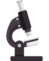 Scientist analyzing liquid with microscope for research. png