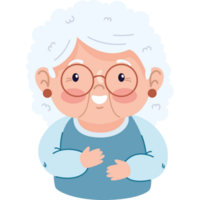 grandma happy with eyeglasses png