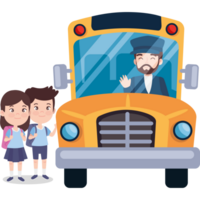 students bus and driver png