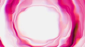iridescent wavy circle pink abstract liquid animation with copy space in center. smooth motion. video