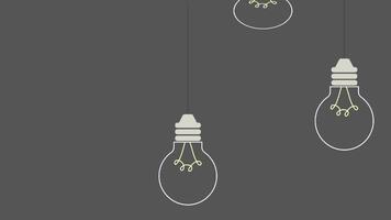 cartoon light bulb effect ideas. business concept animation. animated with copy space. video