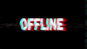 Offline text with screen effects of technological failures. Spectacular screen glitch with various kinds of interference with rgb color mode. video