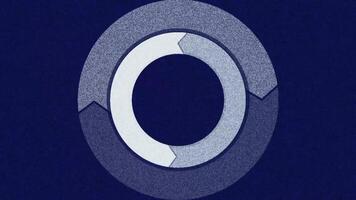 rotating circles slow motion. animation with retro noise color style. artistic blue vintage. video